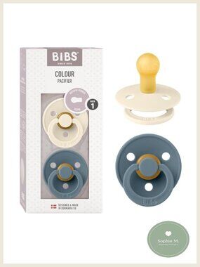 Natural Rubber Pacifier Set of 2 BPA-Free Soothers 0+ Months